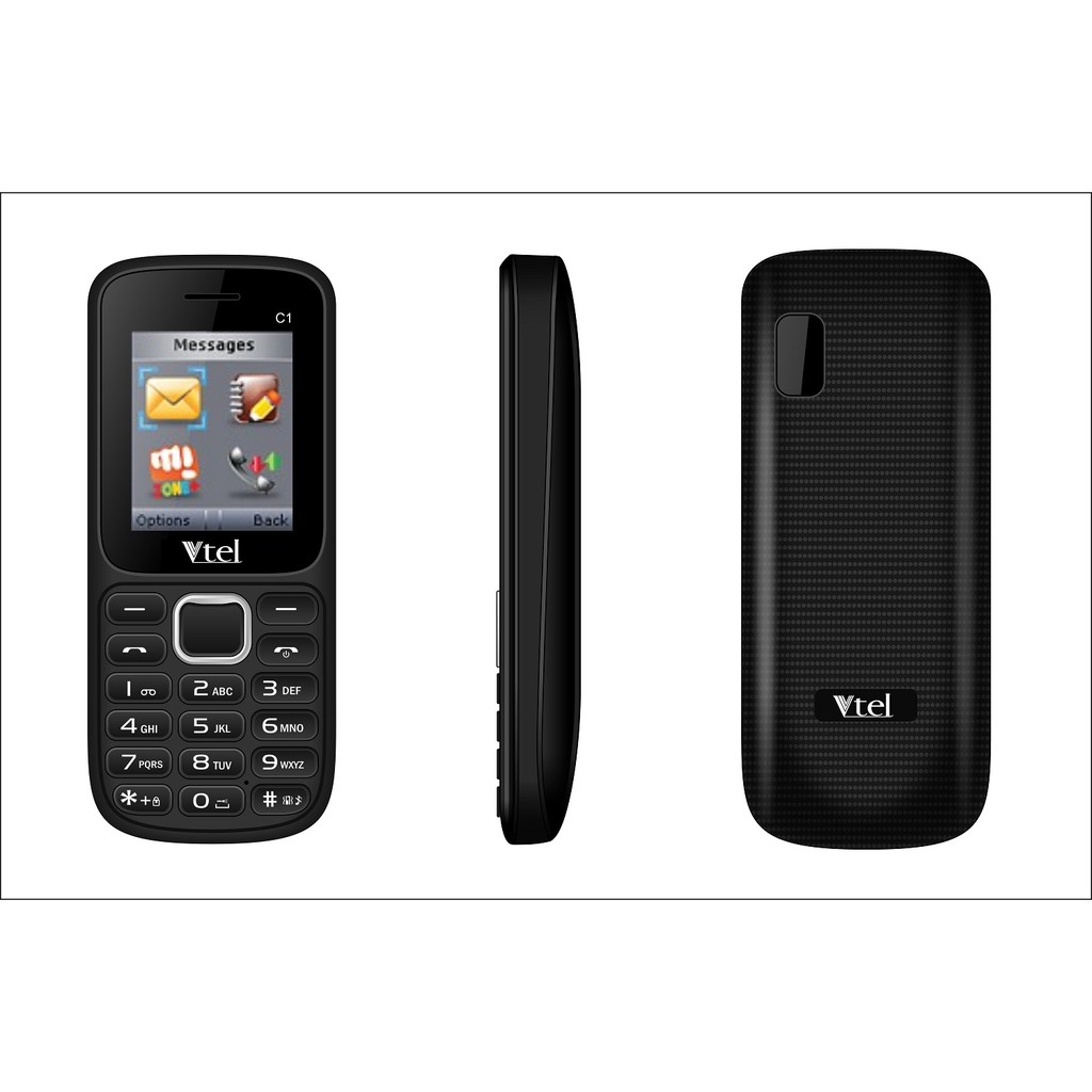 Điện Thoại GSM Vtel C1 (2 Sim) - Số To, Chữ To, Pin Bền, FM loa ngoài, Thiết Kế Đẹp - Hàng Chính Hãng, Bảo Hành 12 Tháng