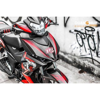 tem trùm xe máy winner sói đen sọc đỏ 150 V1, độ team dán phủ decal xe máy giá rẻ đẹp