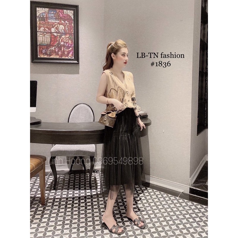 CHÂN VÁY LƯỚI MIDI MS16289