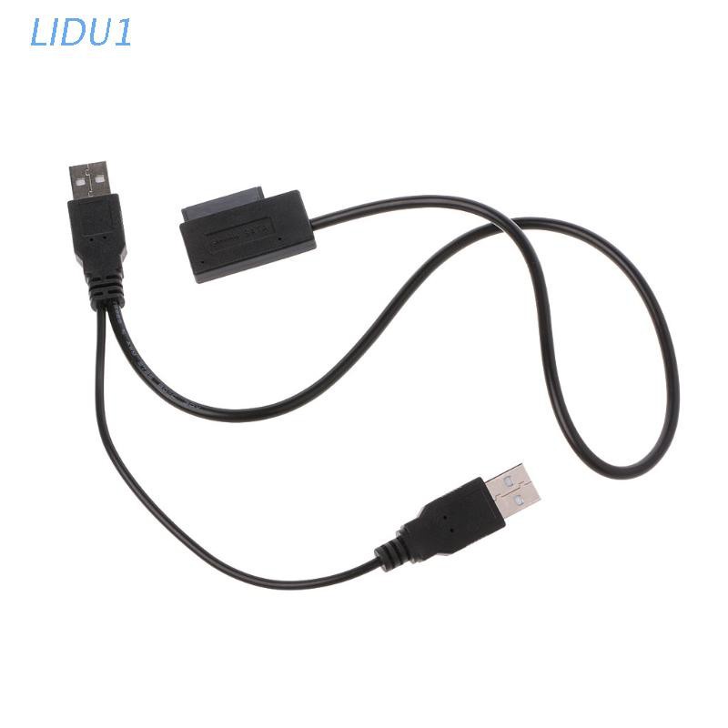 LIDU1  USB 2.0 Type A To 13Pin(7+6) SATA Adapter Cable External Power For CD-ROM DVD-ROM