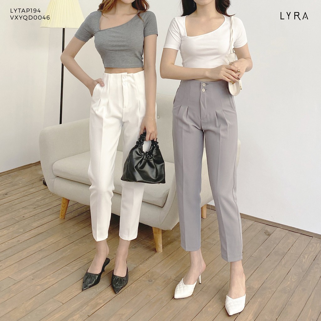 Quần baggy nữ hai cúc by LYRA, vải tuyết mưa thiết kế công sở thanh lịch nhẹ nhàng-VXYQD0046