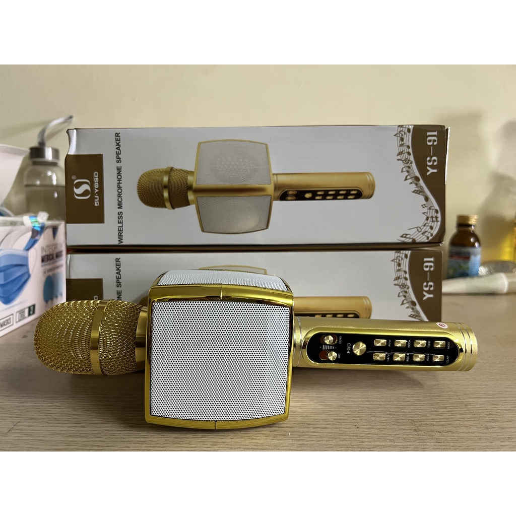 MICRO Không Dây Cầm Tay YS90, YS91, mic karaoke bluetooth hỗ trợ thu âm