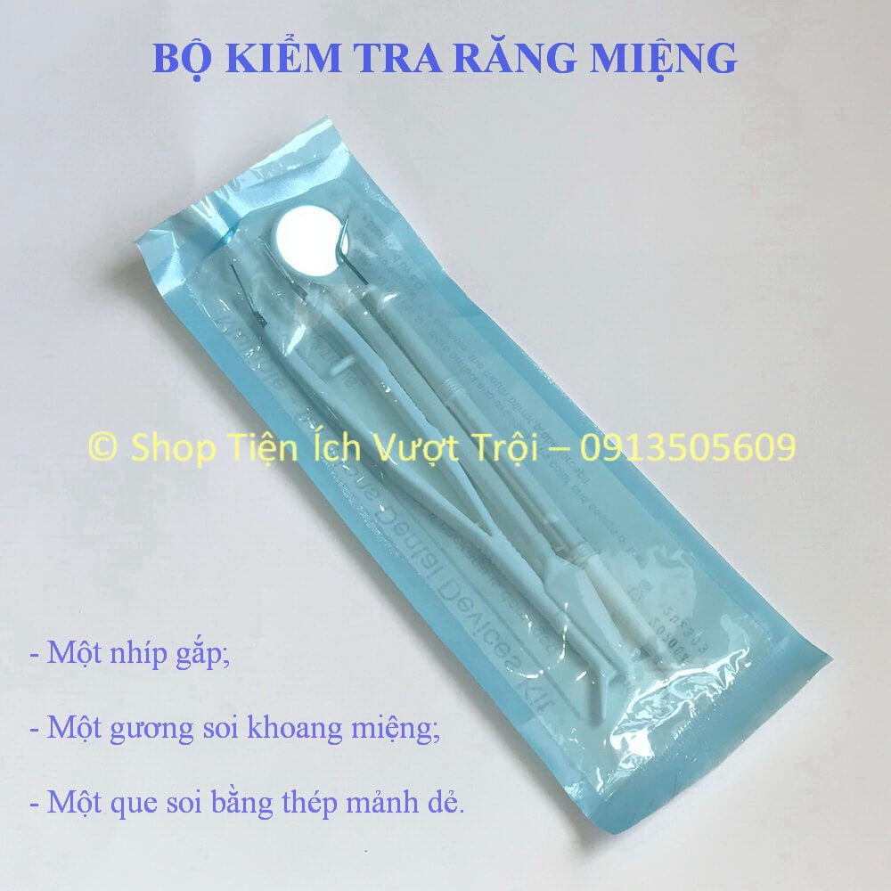 Bộ sản phẩm kiểm tra chăm sóc răng miệng tại nhà bao gồm, gương kiểm tra răng miệng, nhíp gắp - Shop Tiện Ích Vượt Trội