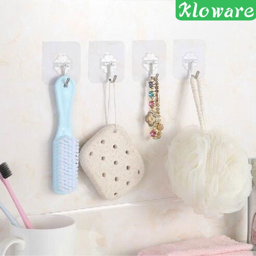 Bộ 10 Móc Treo Đồ Dùng Nhà Tắm Gắn Tường Trong Suốt Tiện Dụng