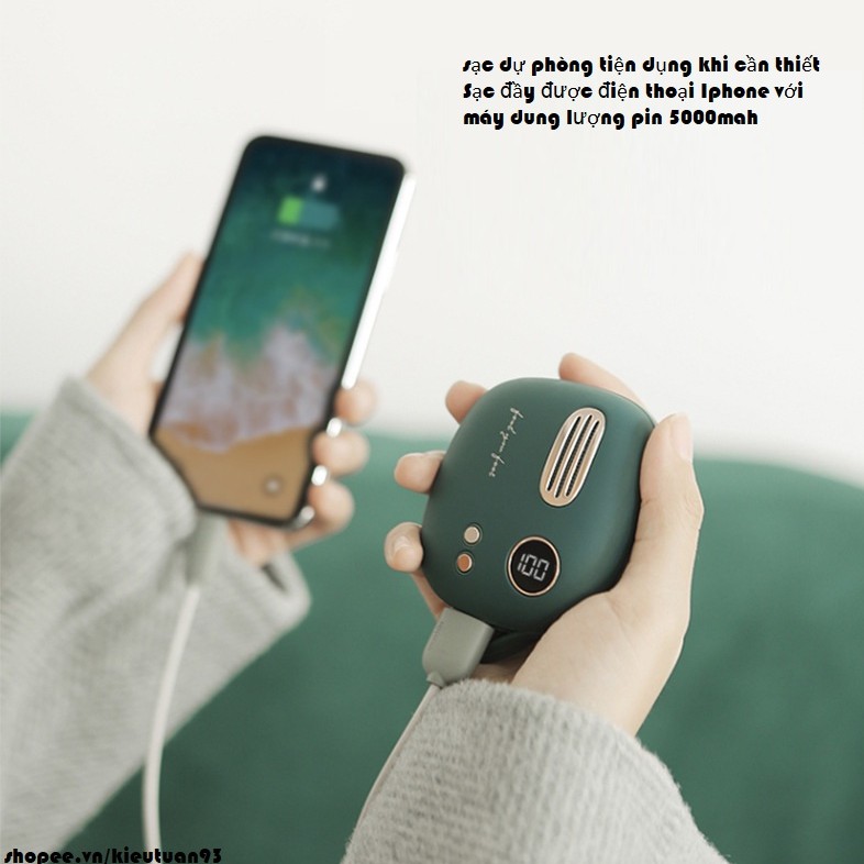 Máy sưởi ấm mini cầm tay Liberfeel made by Xiaomi kiêm sạc dự phòng ( Món quà noel ý nghĩa  , hàng nhập khẩu chính hãng)