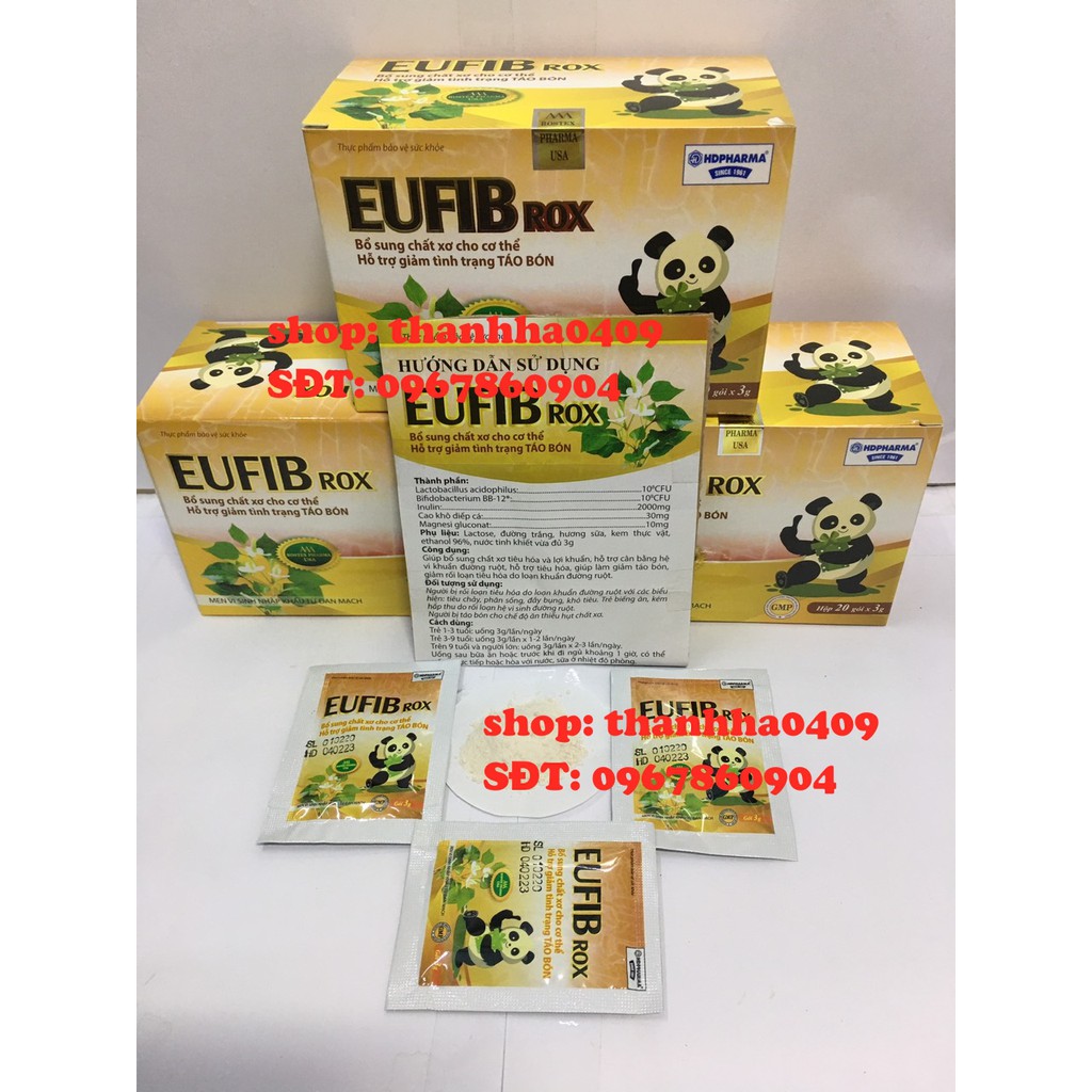 🌺CHÍNH HÃNG🌺 EUFIB Rox Bổ sung chất xơ, ngăn ngừa táo bón