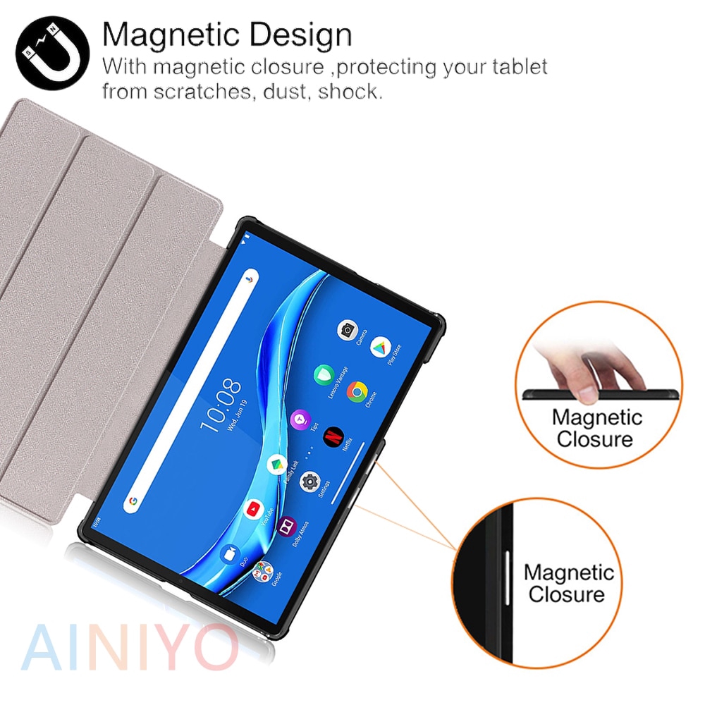 Ốp Bao Da Máy Tính Bảng Nắp Gập Từ Tính Siêu Mỏng Cho Lenovo Tab M10 FHD Plus TB-X606F TB-X606X 10.3 "