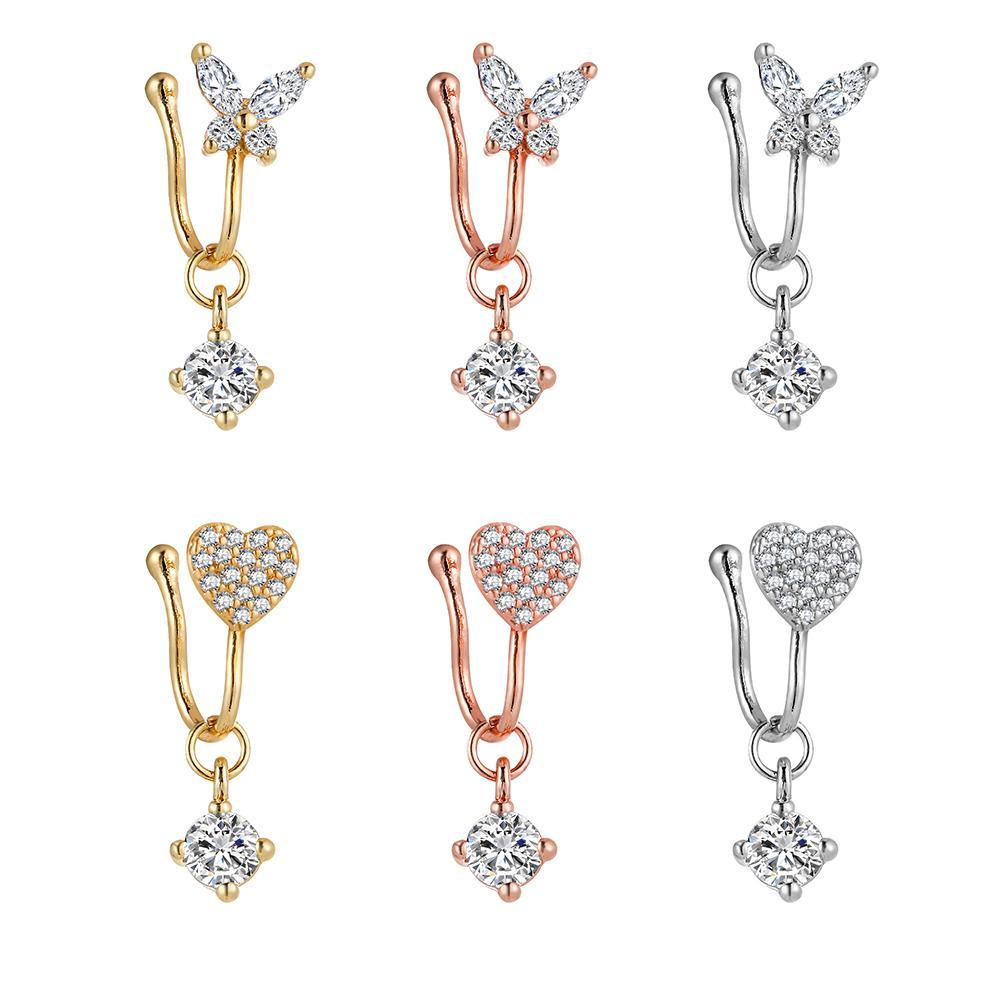 Khuyên Mũi Giả Họa Tiết Bướm Thời Trang Mới