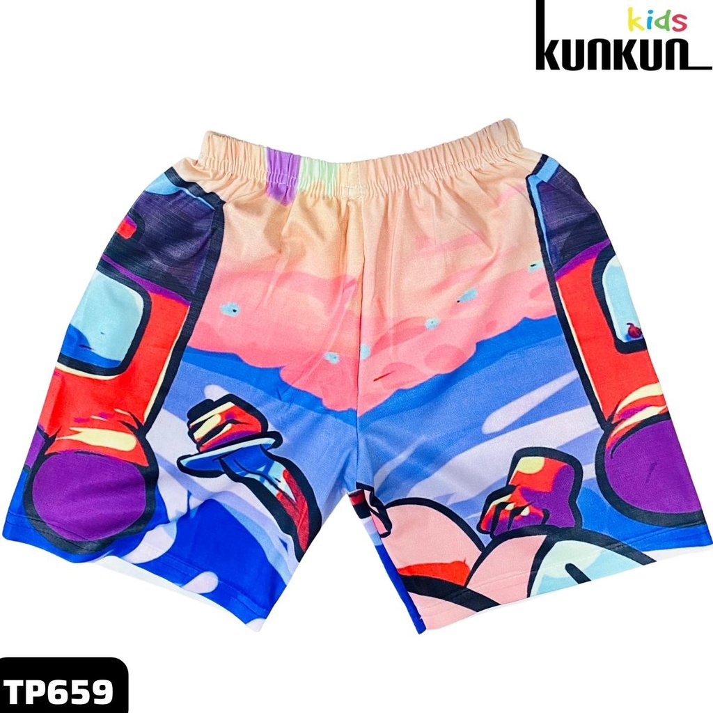 Quần áo bé trai KUNKUN TP659 cộc tay hình among us hồng size đại từ 10-60kg - Đồ bộ trẻ em thun lạnh thoáng mát