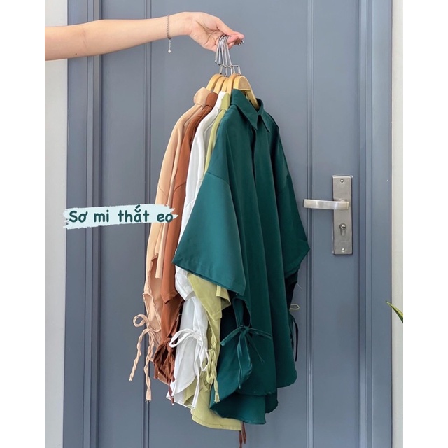 ÁO SƠ MI LỤA THẮT DÂY EO (ảnh thật/sẵn)
