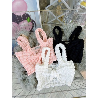 Áo hai dây kiểu croptop xốp ô ,áo kiểu nữ thời trang