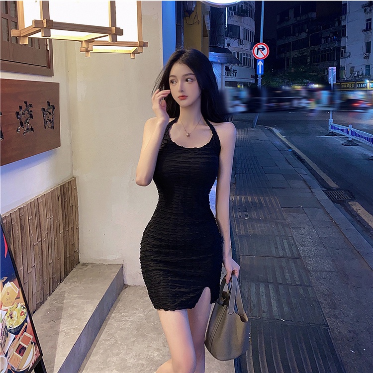 Cocory vn Đầm yếm hở lưng xẻ tà phong cách Hàn Quốc thời trang quyến rũ cho nữ