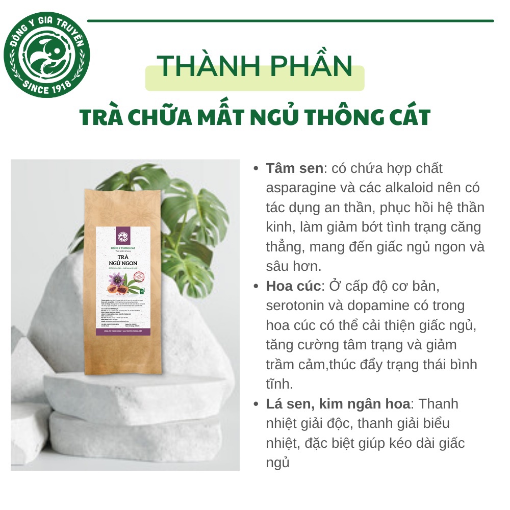 Combo trà mất ngủ ngủ ngon an thần cải thiện tình trạng mất ngủ, khó ngủ, ăn ngủ ngon hơn - Thảo mộc túi lọc Thông Cát