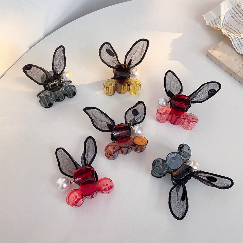 Kẹp Tóc Hình Nơ Đính Ngọc Trai Phong Cách Hàn Quốc Cho Nữ