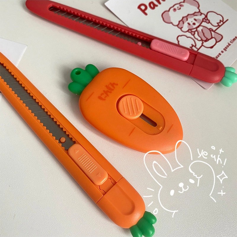 Dao rọc giấy mini bỏ túi hình cà rốt, dâu tây đáng yêu