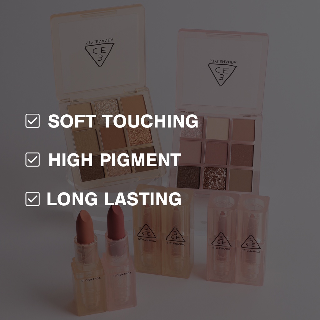 Son Thỏi 3CE Vỏ Trong Màu Lì Mịn Màng 3CE Soft Matte Lipstick (Warm vs Cool) 3.5g | Official Store Lip Make up Cosmetic