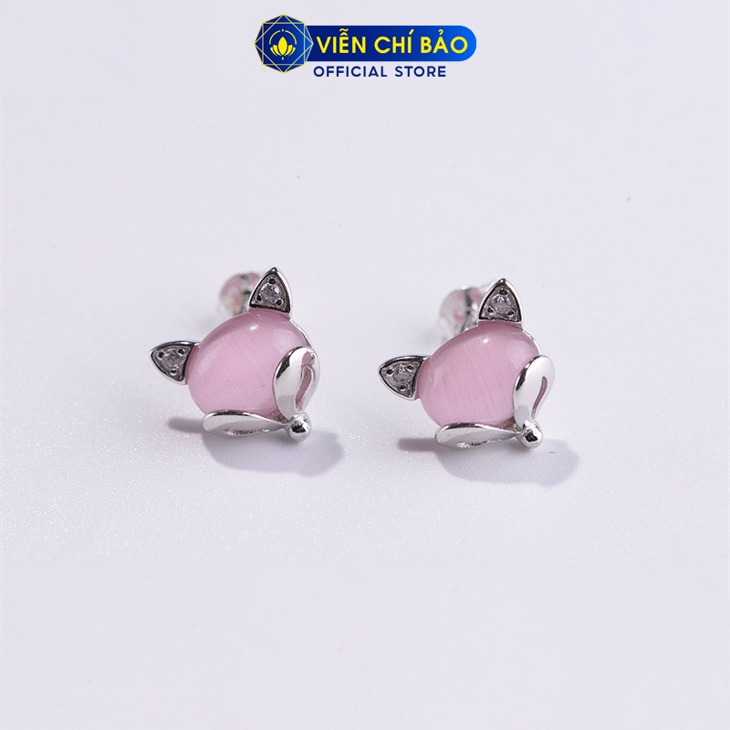 Bông tai bạc nữ Hồ Ly Thiên Hồ đá sắc màu chất liệu bạc Thái S925 thời trang nữ tính thương hiệu Viễn Chí Bảo B000172