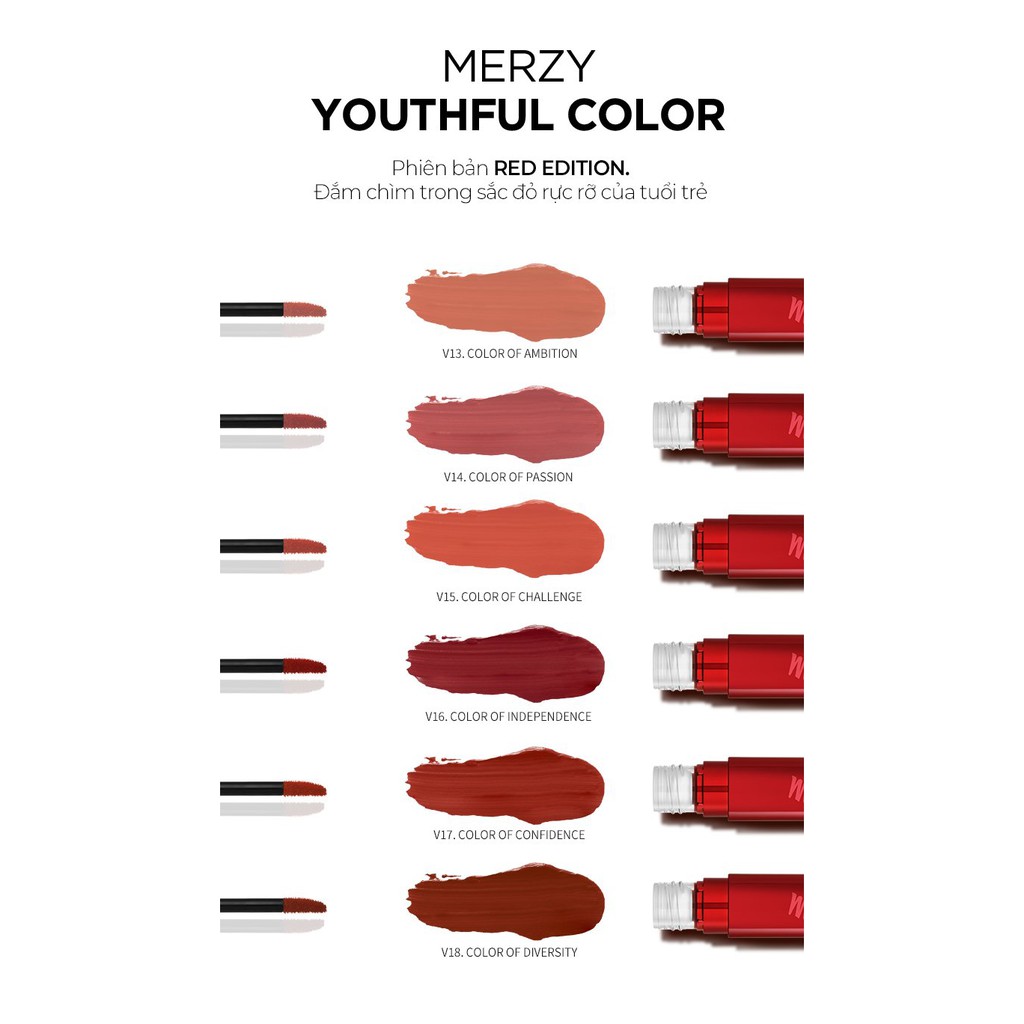 Combo son Merzy The First Velvet Tint Ver Red 3.8g + Son Merzy Aurora Dewy Tint 5.5g