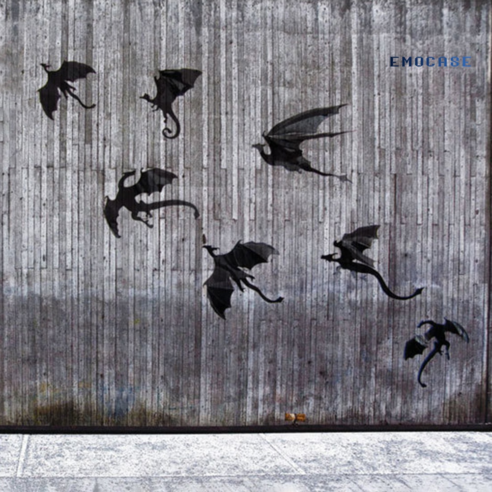 Bộ 7 Miếng Dán Tường Trang Trí Hình Khủng Long 3D DIY