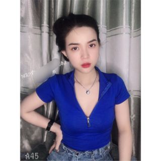 ÁO THUN DÂY KÉO CROPTOP