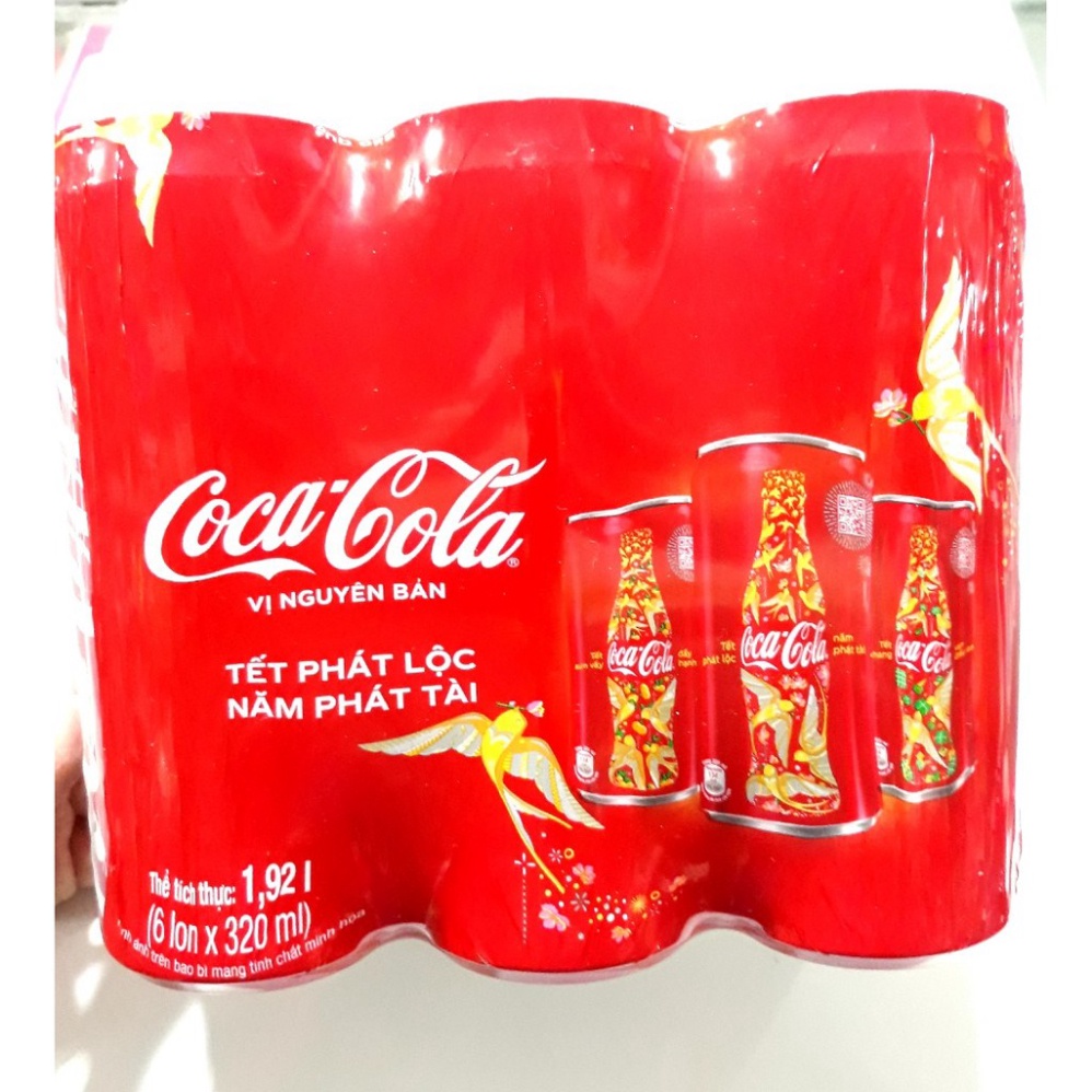 Lốc 6 Lon 320ml Nước Giải Khát Coca-Cola Vị Nguyên Bản Original