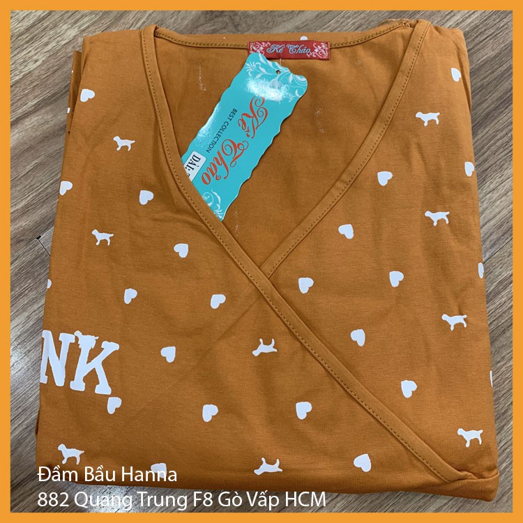 [SIZE 40-70KG] Đồ bộ cho mẹ bầu và sau sinh  dài tay cho bé ty tiện lợi thun cotton lạnh cao cấp thoáng mát không xù