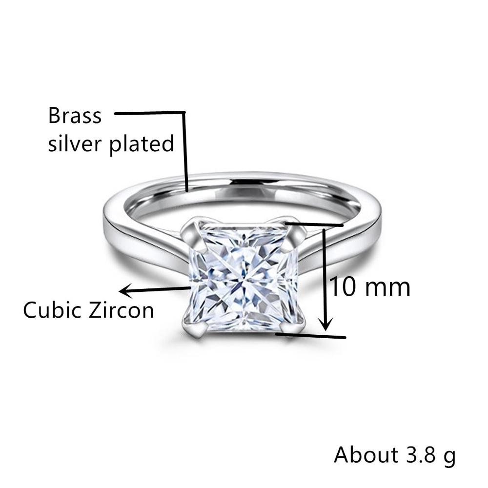 Fashion Classic Engagement Ring Formula Cut Diamond Inlaid with Women's Jewelry Women's Wedding Anniversary Ring