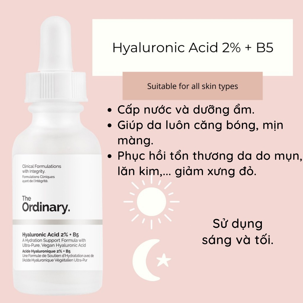 The Ordinary Cấp ẩm hồi phục Hyaluronic Acid 2% + B5