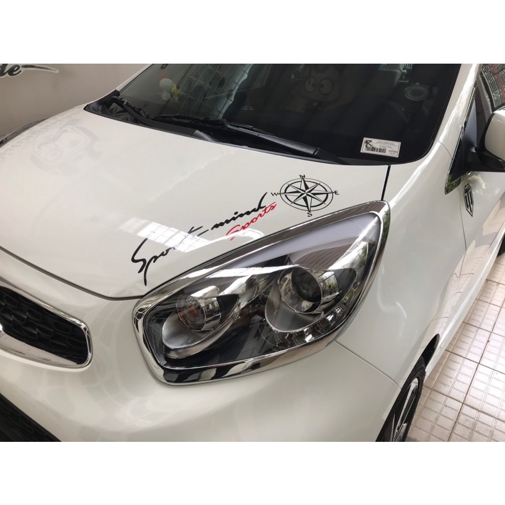 Ốp Viền Đèn Trước Sau Kia Morning 2013-2020, Ốp Đèn Pha Hậu Cho Kia Morning