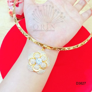 Kiềng đeo cổ nữ dạng dẹp mặt hoa nhiều cánh đính đá cao cấp Orin D3627 đẳng cấp
