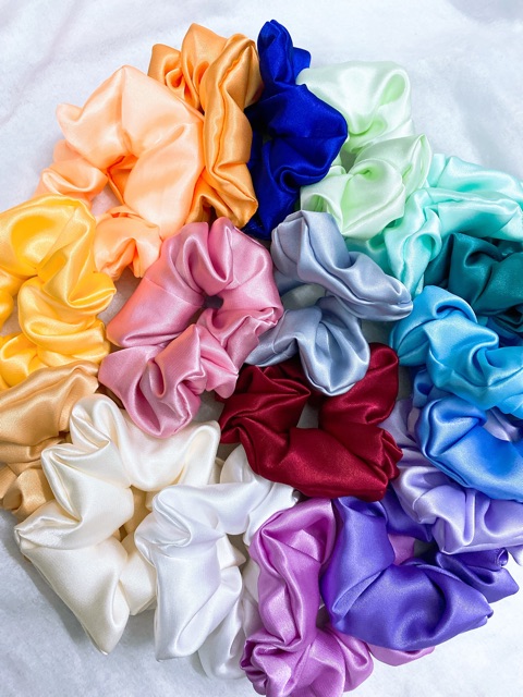 [Ảnh thật] CỘT TÓC VẢI SCRUNCHIES SATIN BÓNG P1