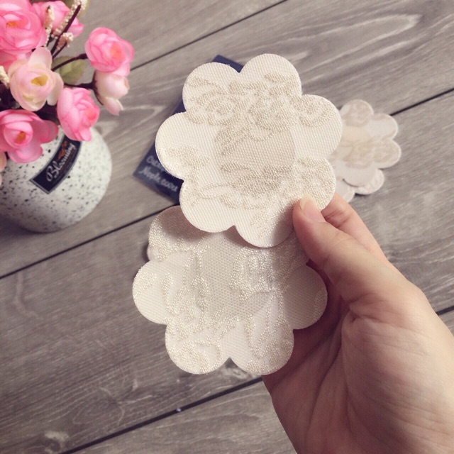 Set 10 miếng dán ti vải ren hoặc trơn
