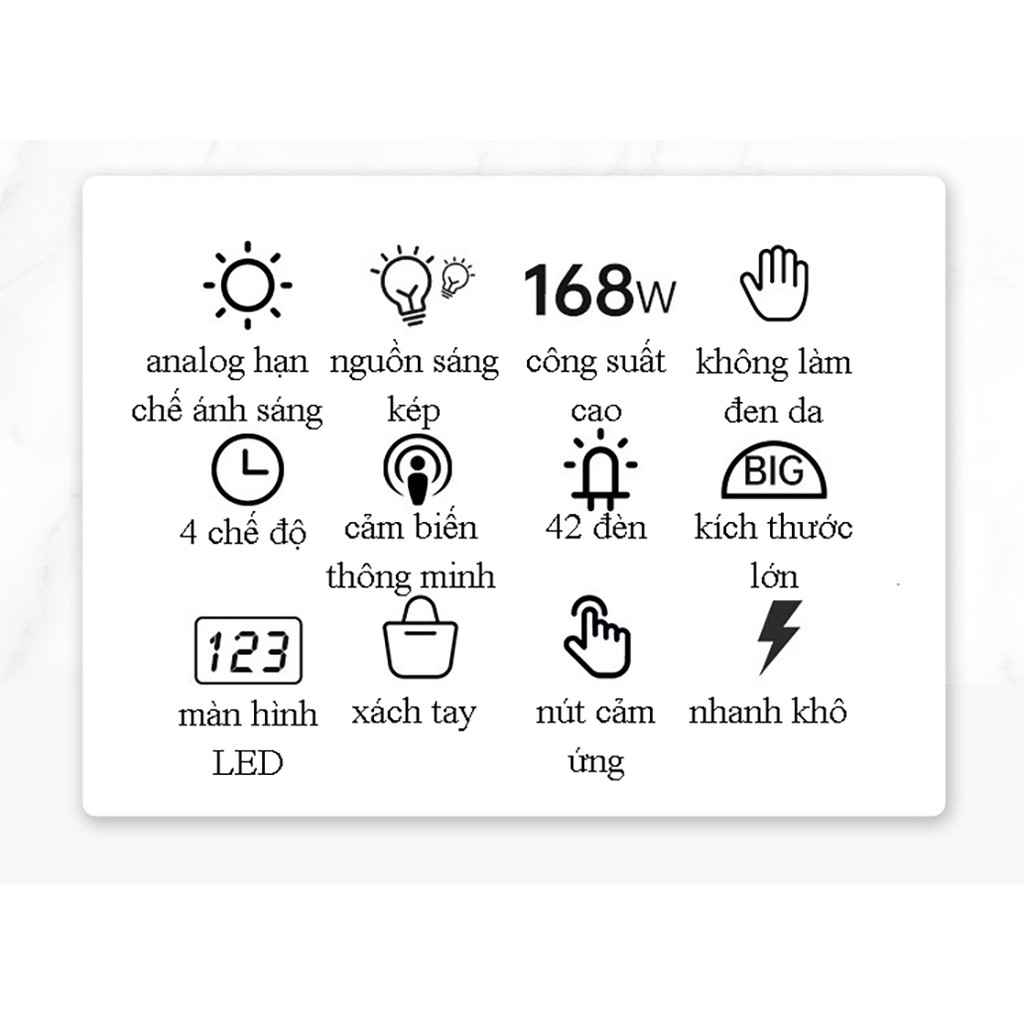 Máy hơ gel Sun 5 Plus Chính Hãng 168W, bảo hành 1-1 hơ móng UV/LED nhanh khô