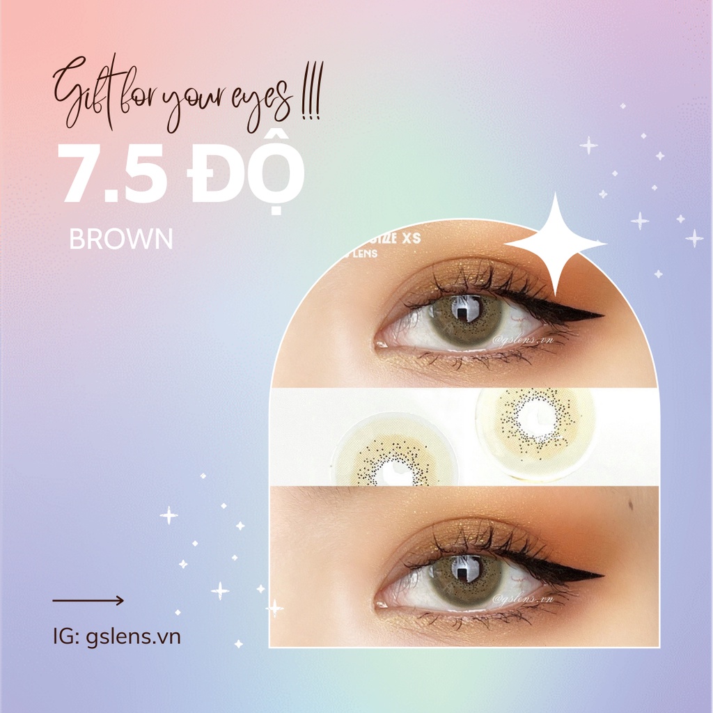 7.5 ĐỘ BROWN 20 Mẫu Kính Áp Tròng(Tặng Khay Gương)