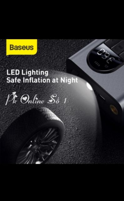 Bơm Mini Không Dây xe hơi 12V di động Baseus 2500Mah Inflator Mini Auto Air Bơm hơi cho xe đạp,Oto