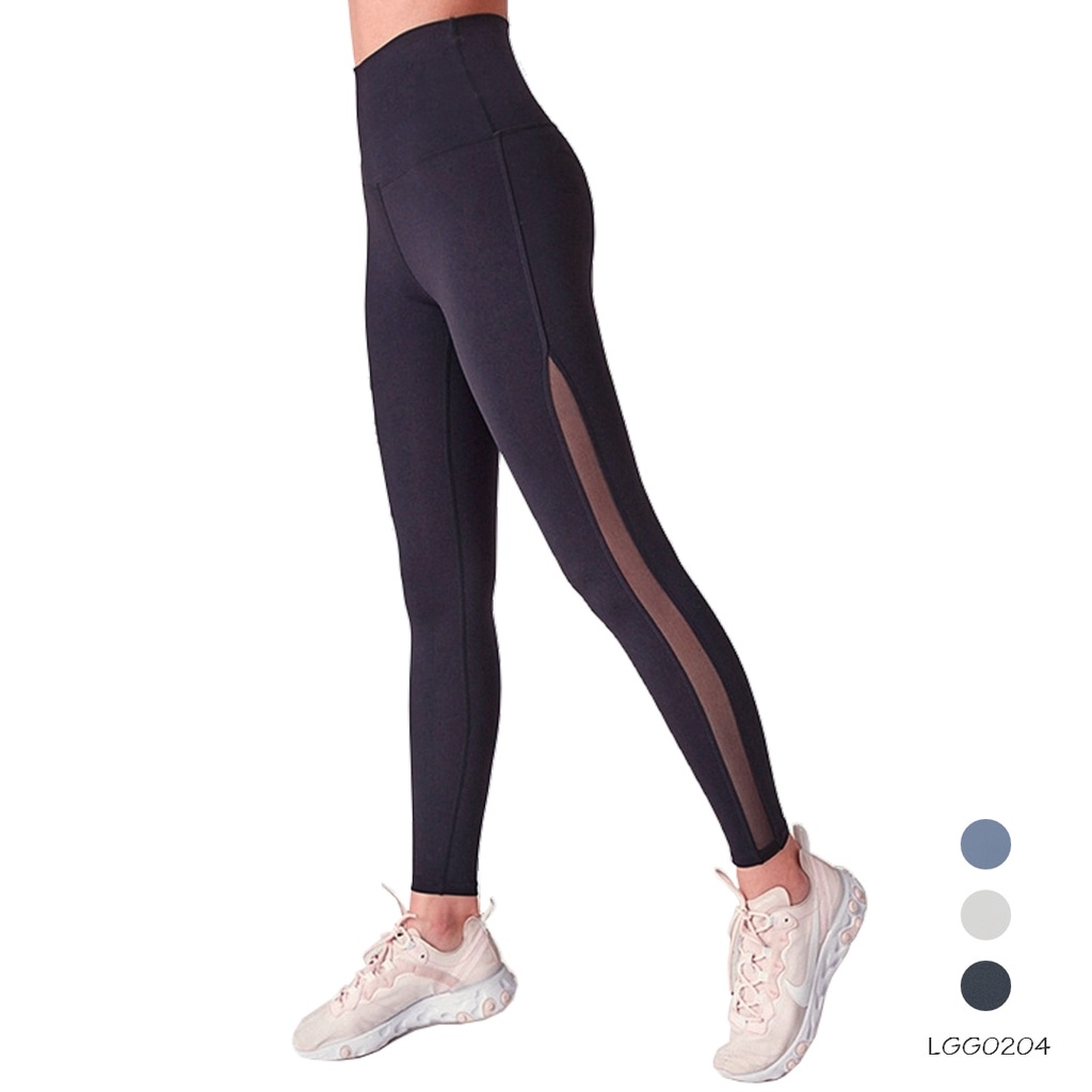 Quần Tập Yoga Legging Dài, Phối Lưới, Kéo Dài Chân, Cạp Cao, Che Bụng, Nhập Khẩu Đài Loan, hãng beYoga, Mã 204