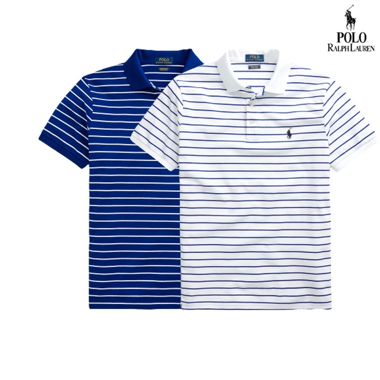RALPH LAUREN Áo polo Tay Ngắn Họa Tiết Sọc Kiểu Dáng Đơn Giản Thời Trang Dành Cho Nam