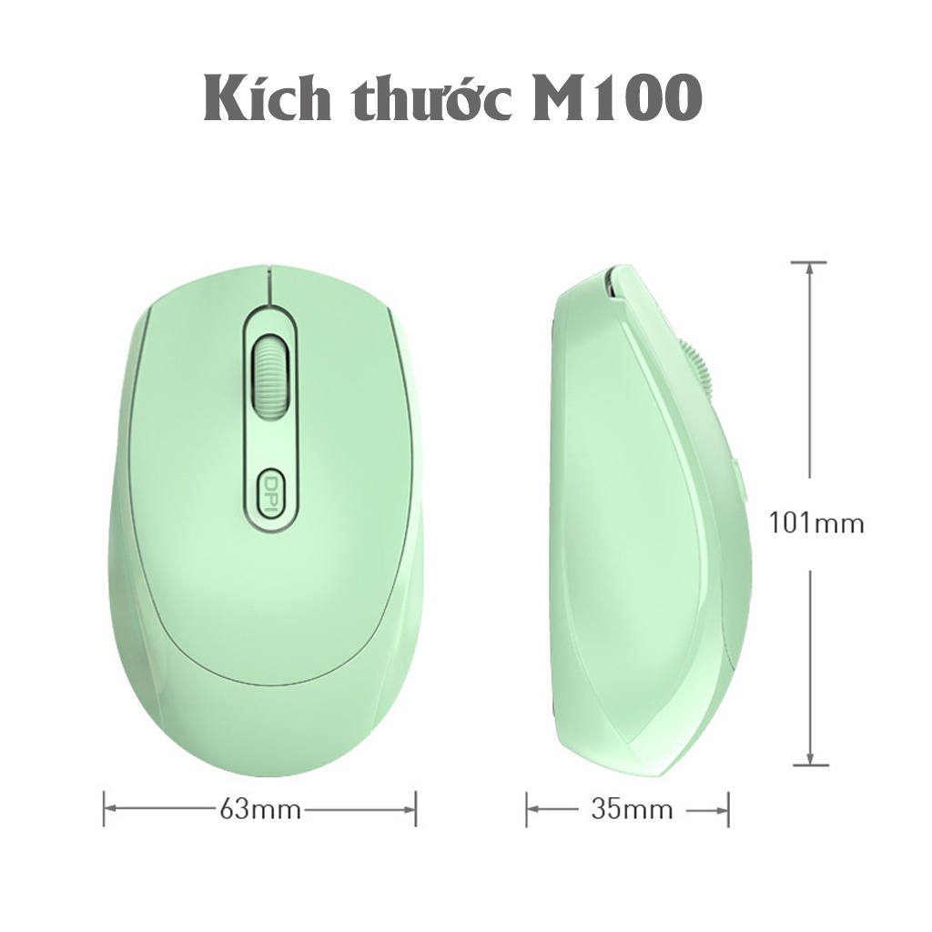 Chuột không dây Bluetooth PIX-LINK P100B chống ồn, DPI 1600, chế độ kép wireless usb 2.4Ghz, bluetooth