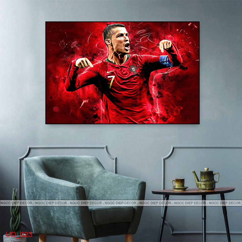 Tranh treo tường trang trí CR7 Ronaldo Decor phòng khách cao cấp phòng ngủ hiện đại nghệ thuật số hóa H77