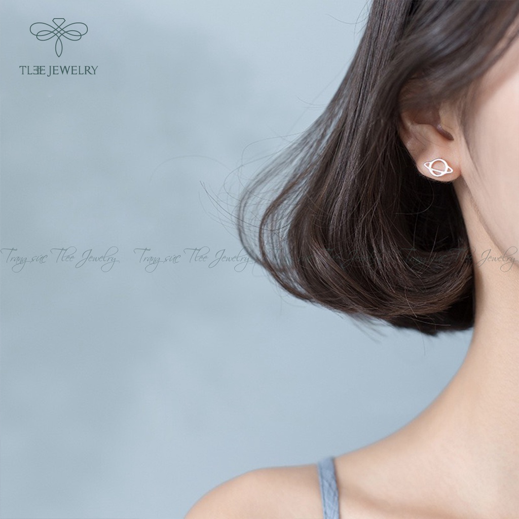 Khuyên tai bạc TLEE hình khối trái đất xinh xắn NCJ B0148