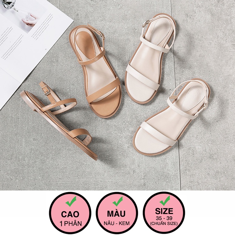 Giày sandal nữ ZINA hở mũi, dép đế bằng quai dây chuẩn hàng VNXK Z901