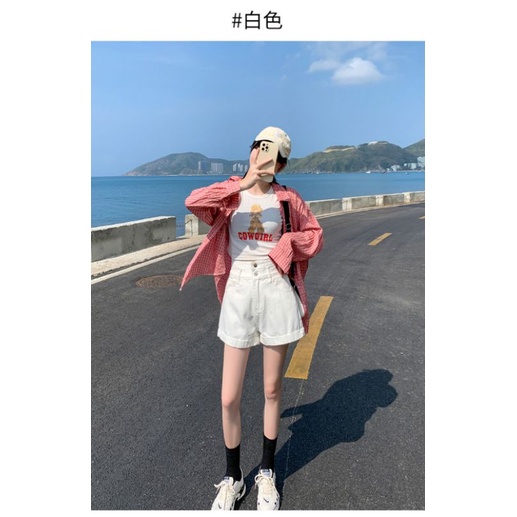 [SALE HÈ] Quần Short Jeans Nữ Cạp Cao Dáng Chữ A, Quần Bò Đùi Ngắn Cúc Xanh Trắng Đen S01 Hibena | BigBuy360 - bigbuy360.vn