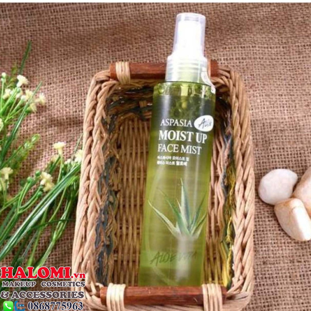 Xịt khoáng lô hội Aspasia Moist Up Face Mist Hàn Quốc 150ml khoáng nha đam dưỡng trắng da chính hãng HALOMI | BigBuy360 - bigbuy360.vn