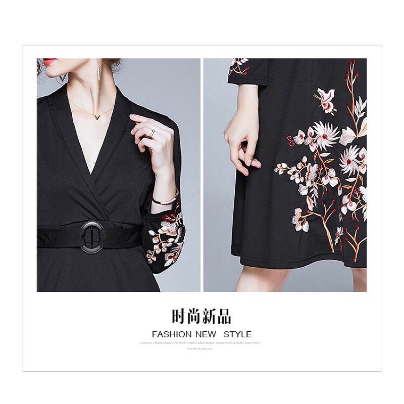 Đầm thun thêu tay toàn bộ Quảng Châu cao cấp