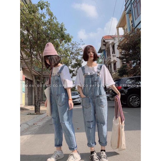 Quần yếm bò rách 2 gối | BigBuy360 - bigbuy360.vn