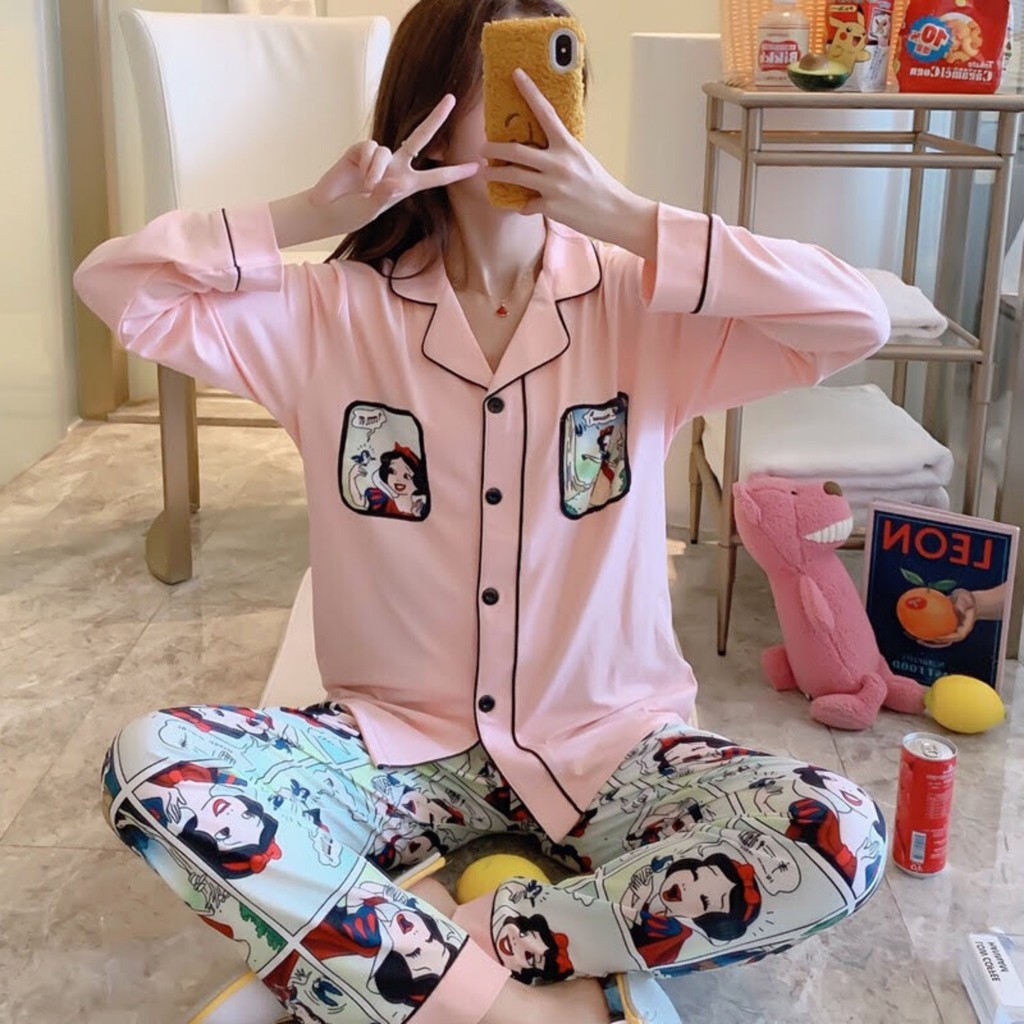 Đồ bộ Pijama quần dài - áo tay dài mặc nhà sang trọng Dạo Phố Mặc Nhà