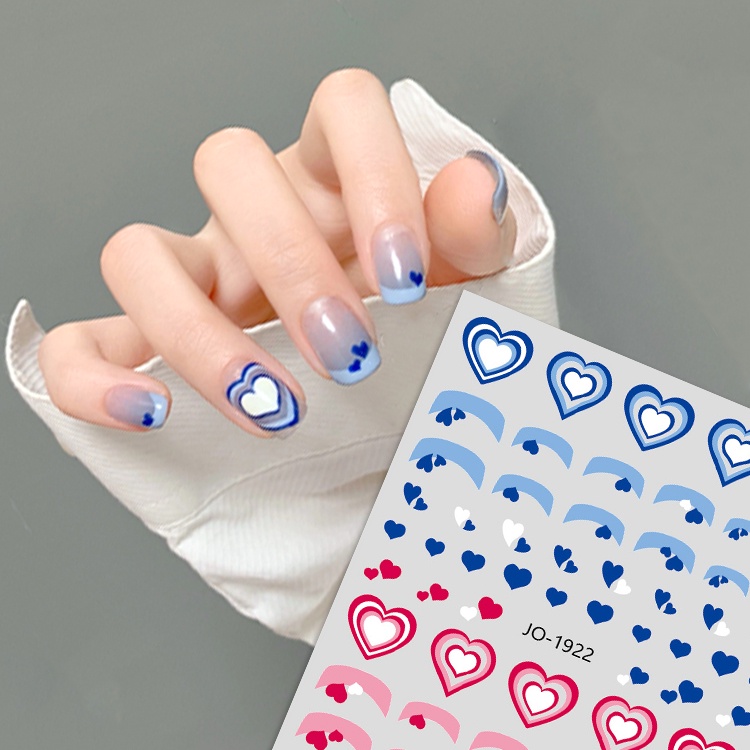 Sticker 3D Trái Tim | Hình Dán Móng Tay