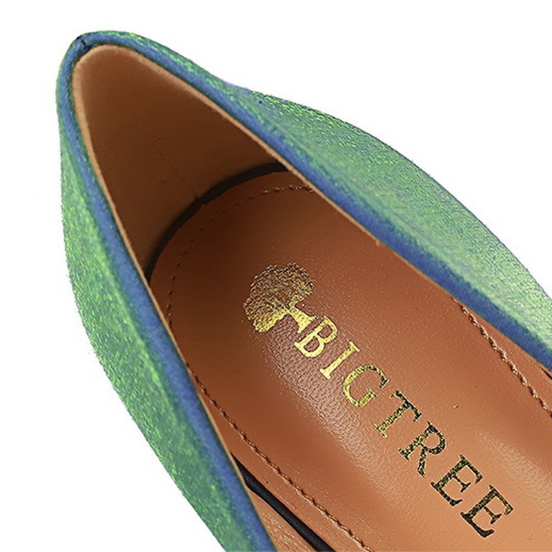 Giày cao gót BIGTREE Mall-1829-12 10.5cm mũi nhọn chất liệu satin màu đen thời trang cho nữ