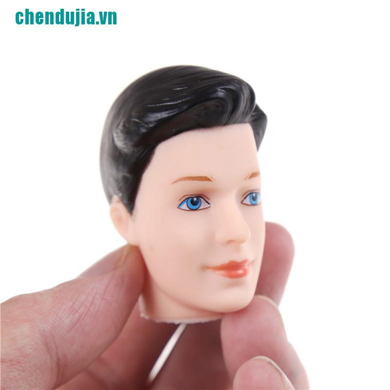 【chendujia】3D Eyes Doll Head With Hair For Barbie Boyfriend Ken Male Heads Toy