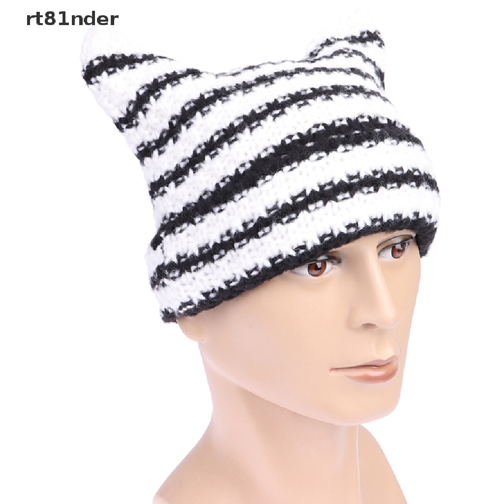 Rt Mũ Len Dệt Kim Đính Tai Mèo Nhỏ Phong Cách Gothic Punk Mùa Đông Cho Nữ n